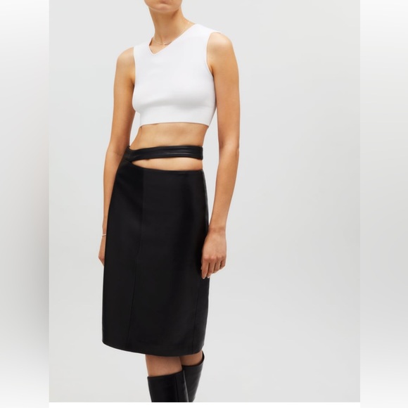 Genuine leather pencil skirt Sz S